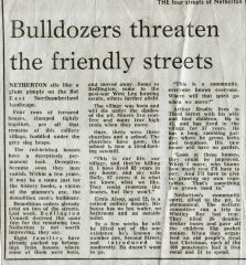 Bulldozers threaten the friendly streets