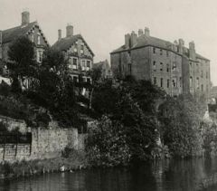 Morpeth Workhouse viewed from the River Wansbeck at High Stanners, Morpeth.JPG
