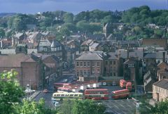 Morpeth from the south looking over the bus station, June 1972.JPG