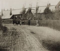 earliest known photograph of Bothal school School built in 1873, demolished c. 1963..JPG