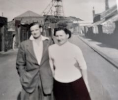 Mum and Dad in Shiney Row. (Alice and Wiiliam Waldie) around 1956? I think her mum lived at number 41.