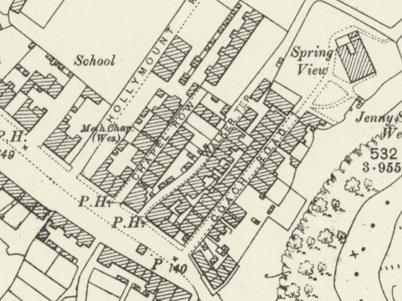 Chapel Row, Bedlington 1913 OS.png